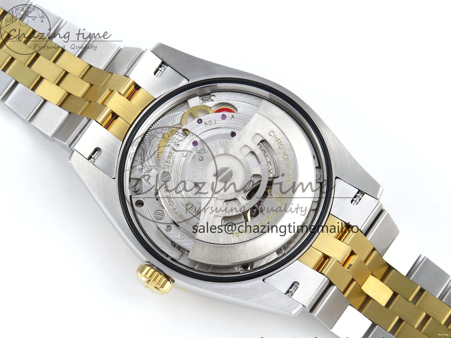 MiroTime 0109 Stretchable DateJust 36 126283RBR EWEF Best Edition Black Diamonds Dial on SS YG Jubilee Bracelet A 634